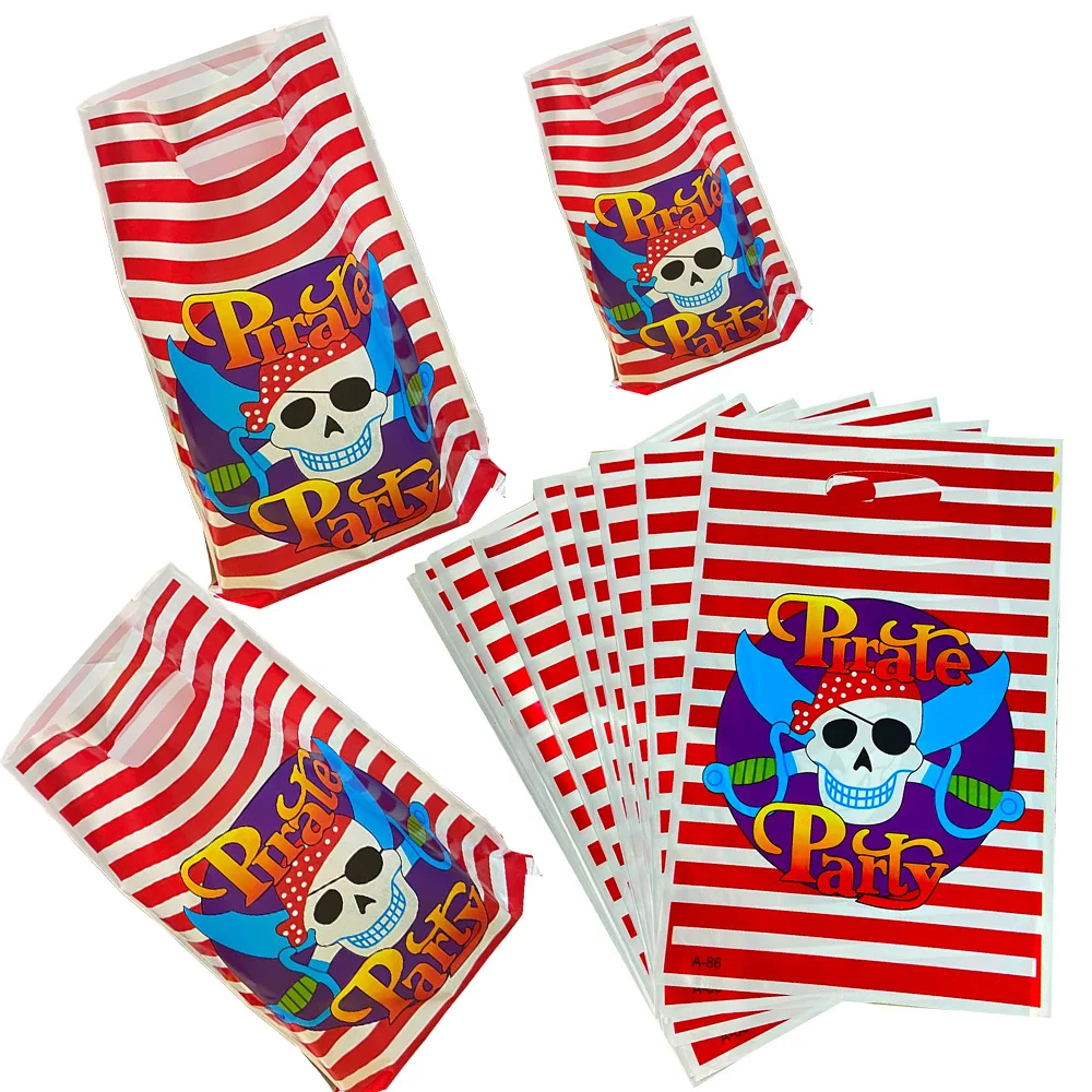 

30pcs Pirate Party Favor Plastic Bags Pirate Skull Goodie Candy Bags for Birthday Baby Shower Holiday Goodies Party Supplies