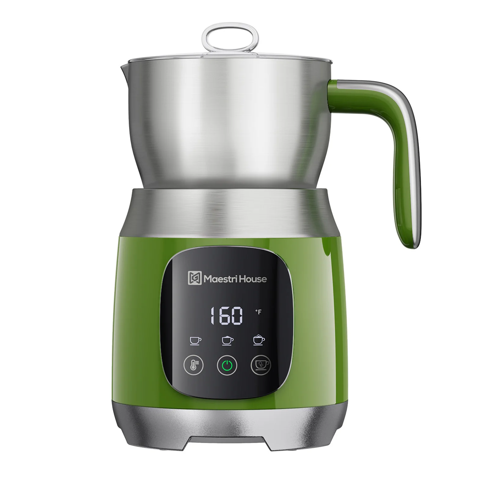 Maestri House MMF-9304 Foam Maker Hot Machine Coffee Kettle Electric Steamer Green Detachable Milk Frother for Aat Milk