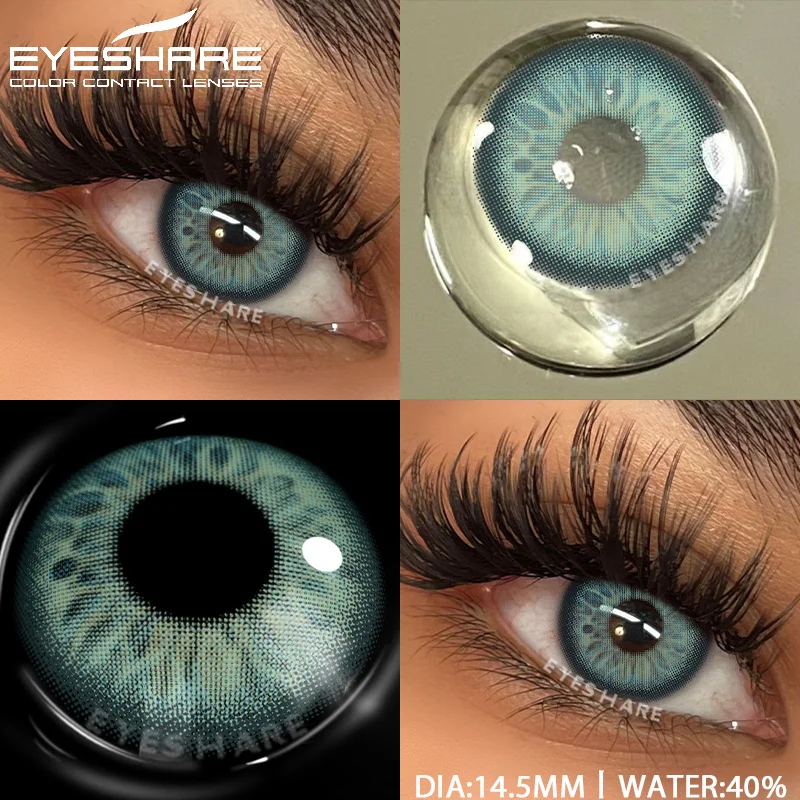 EYESHARE 1pair Natural Colored Contact Lenses Gray Color Contacts for Eyes Fashion Blue Eyes Contact Yearly Color Eye Contacts