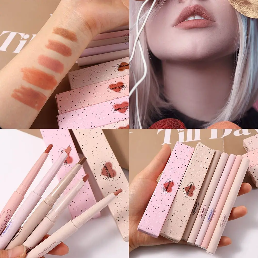 Nude Pink Long Lasting Non-stick Cup Waterproof Lip Gloss Makeup Tool Cosmetics Lip Liner Pencil Lipstick Pen Matte Lipstick