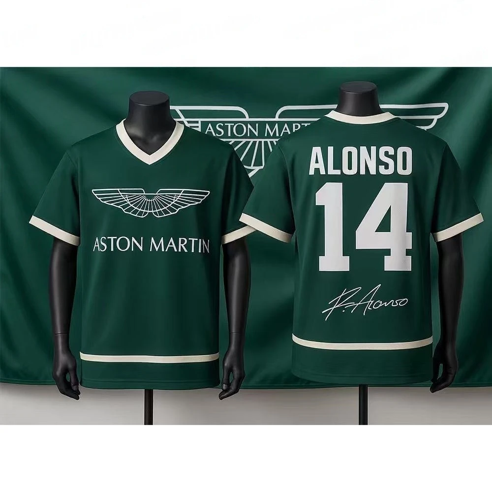 

Aston Martin 2026 T-Shirt Fernando Alonso No. 14 T Shirt Spanish Racers Team Racing Suit Quick Drying Classic Retro Rugby Tee