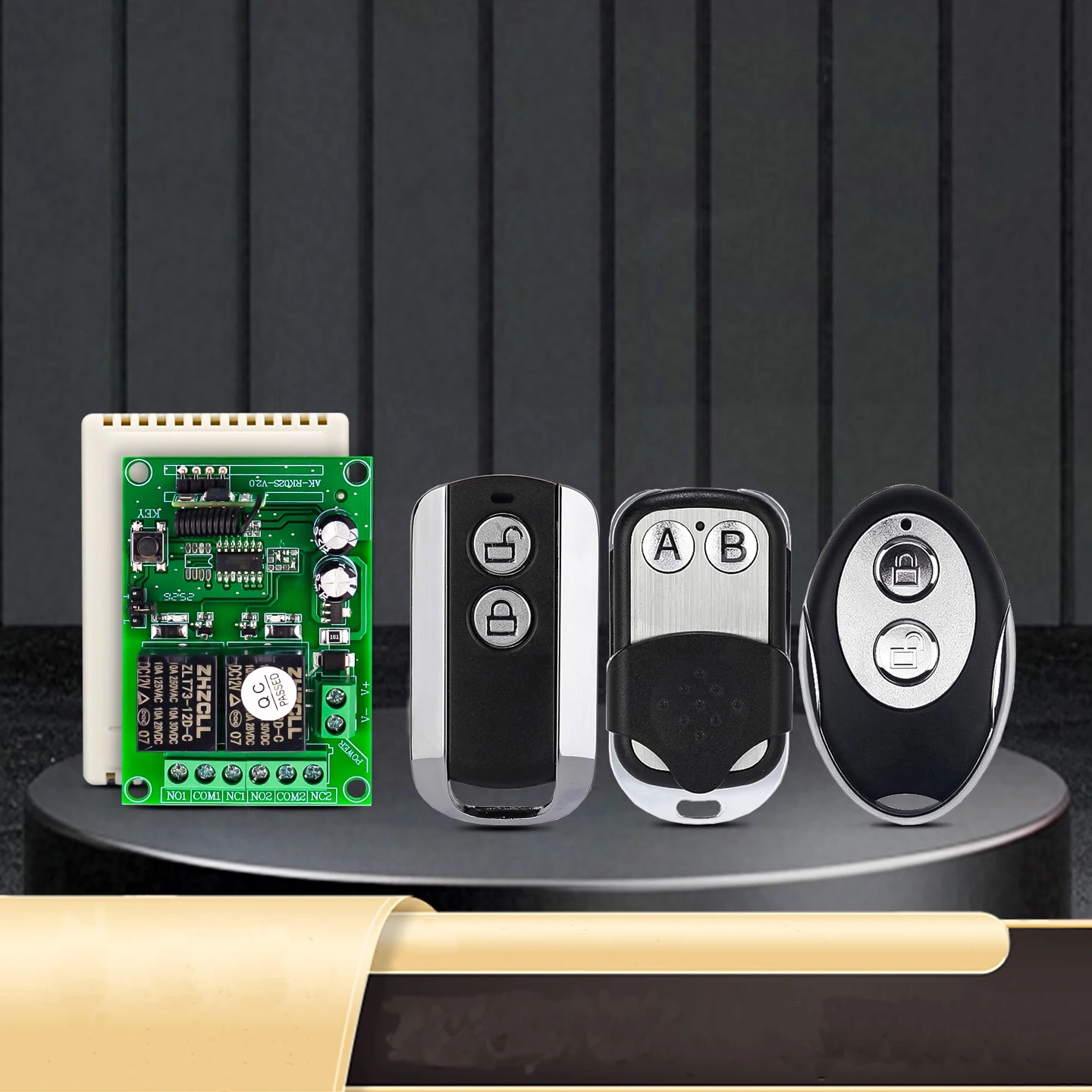 433mhz DC 12V 10 A 2 Channel RF Wireless Remote Control   Receiver   Transmitter  Electric door/shutter/garage door