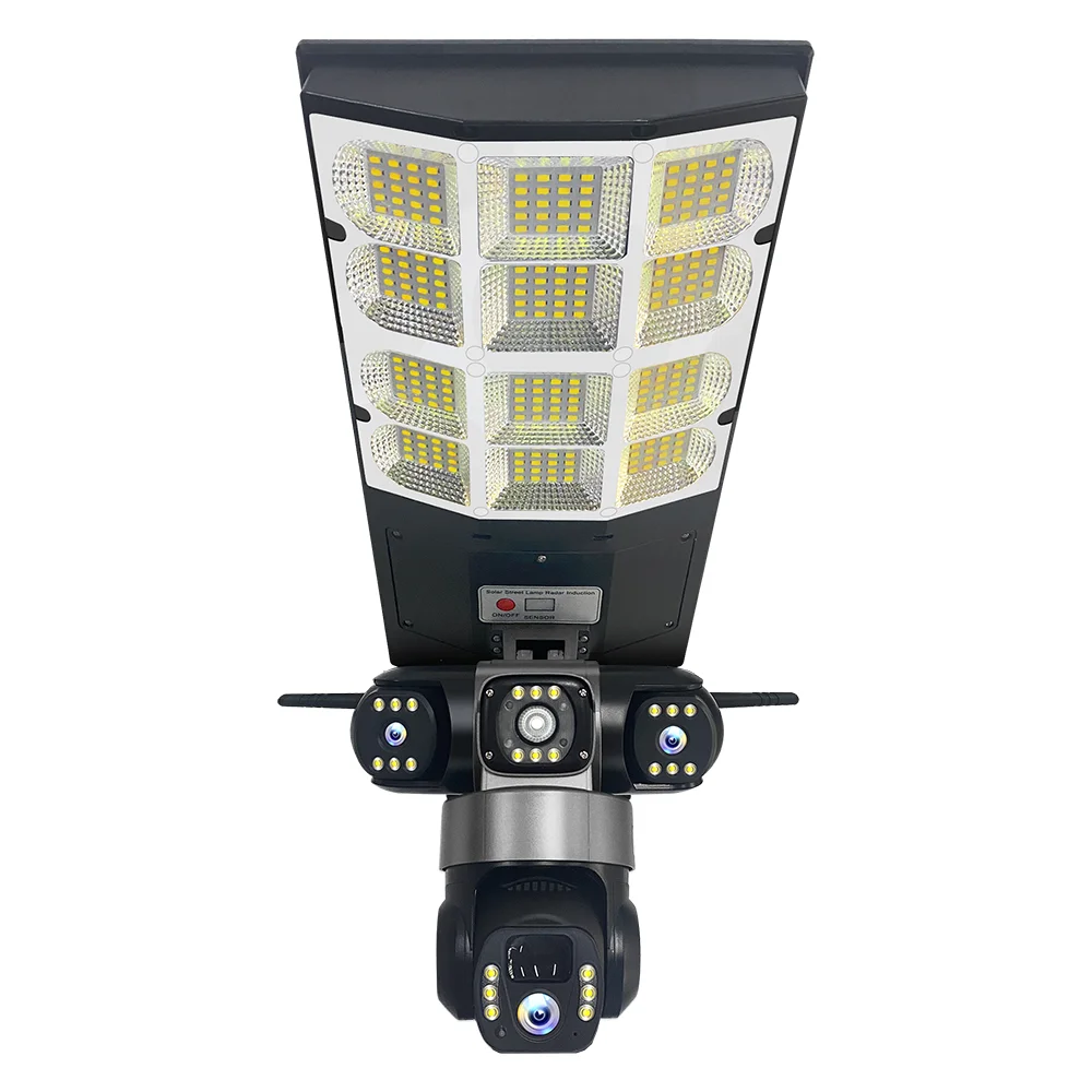 12 MP zonnecamera 4G buitenstraatverlichting 3 lenzen HD 3 scherm PIR menselijke detectiecamera's IP66 waterdicht nachtzicht CCTV-beveiliging - afbeelding 2