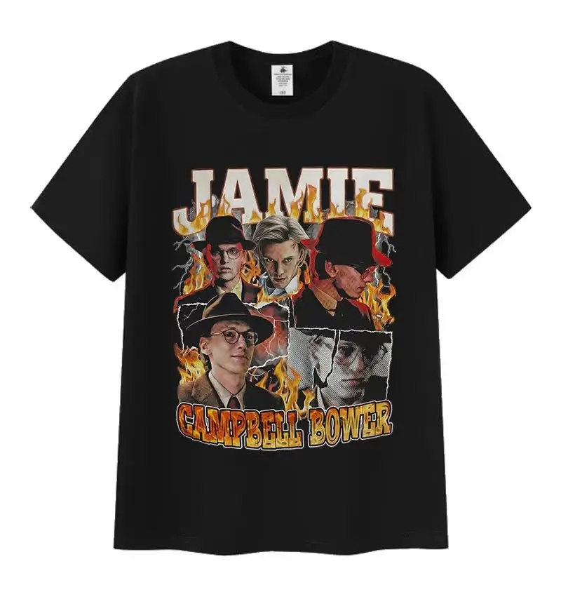 Vintage Fashion Classic Gothic Clothing Limited Actors Jamie Campbell Bower Graphic Print T Shirt Casual Cotton T-shirt Unisex