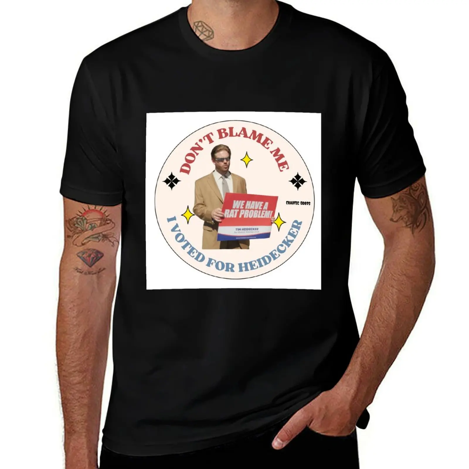 

Tim Heidecker for District Attorney! sticker T-Shirt Stylish Graphic Short Sleeve Top