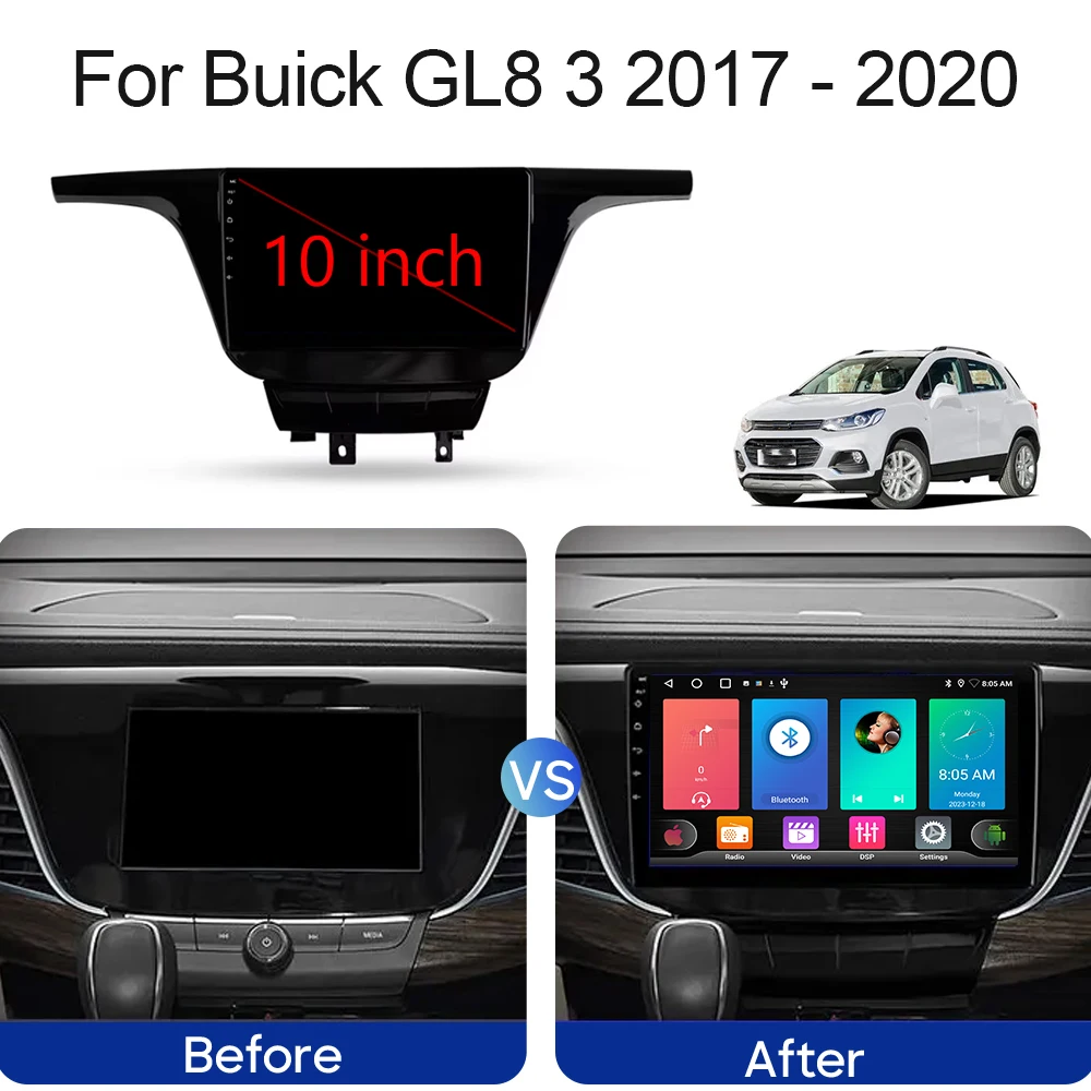 BT For Buick GL8 3 2017 - 2020 Car Radio Head Unit Multimedia Video Video Player Navigation GPS Android Auto 5G WIFI No 2din DVD