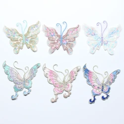 10 pieces of colorful knitted embroidered sequins hollowed out butterfly metal thread embroidered lace clothing accessories