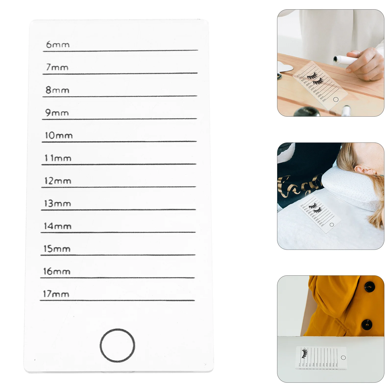 길이 표시가 있는 아크릴 인조 속눈썹 디스플레이 보드, 속눈썹 정리함, 전문가용 필수 속눈썹 연장 트레이