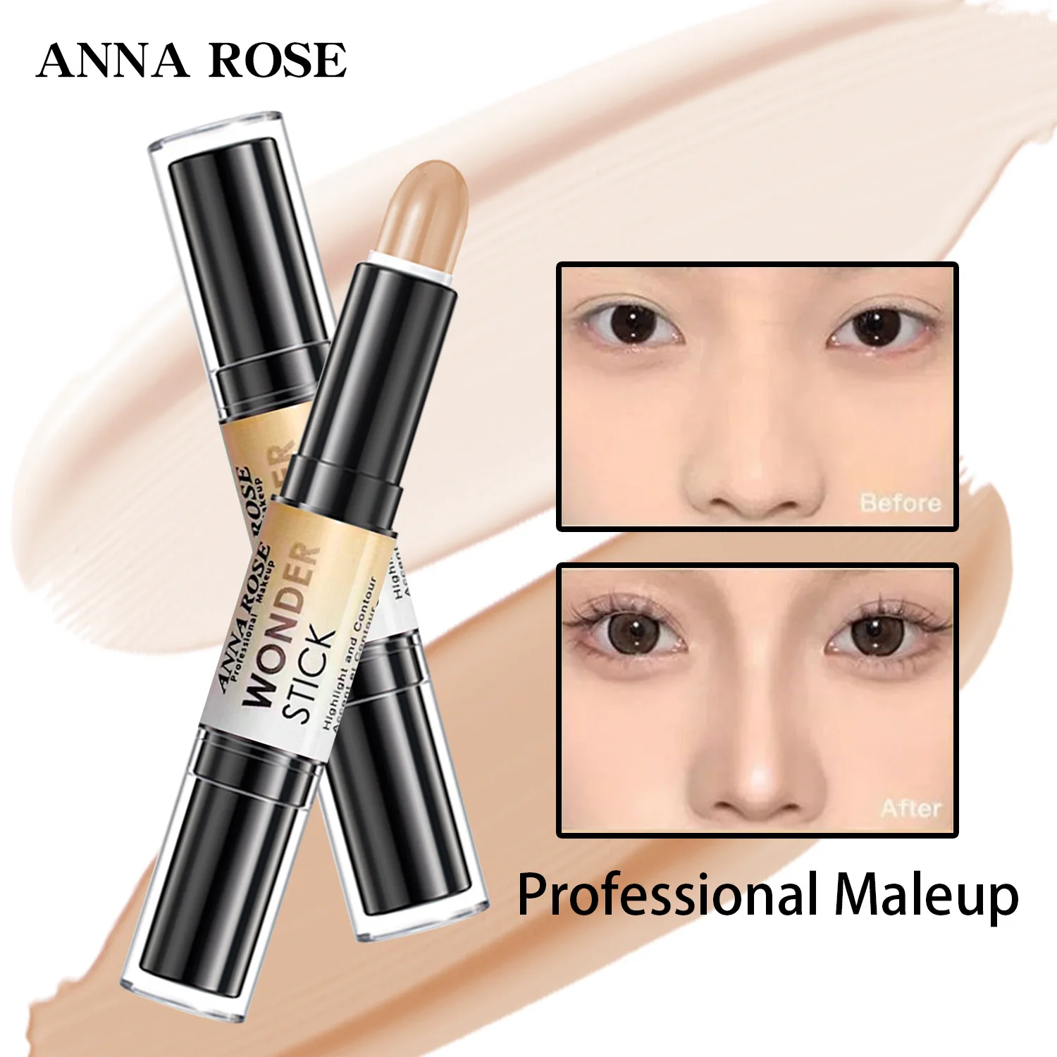 

Beginner's High Gloss Grooming Stick With Dual Use, Three-Dimensional Matte Finish, Waterproof And Durable, Facial Brightening