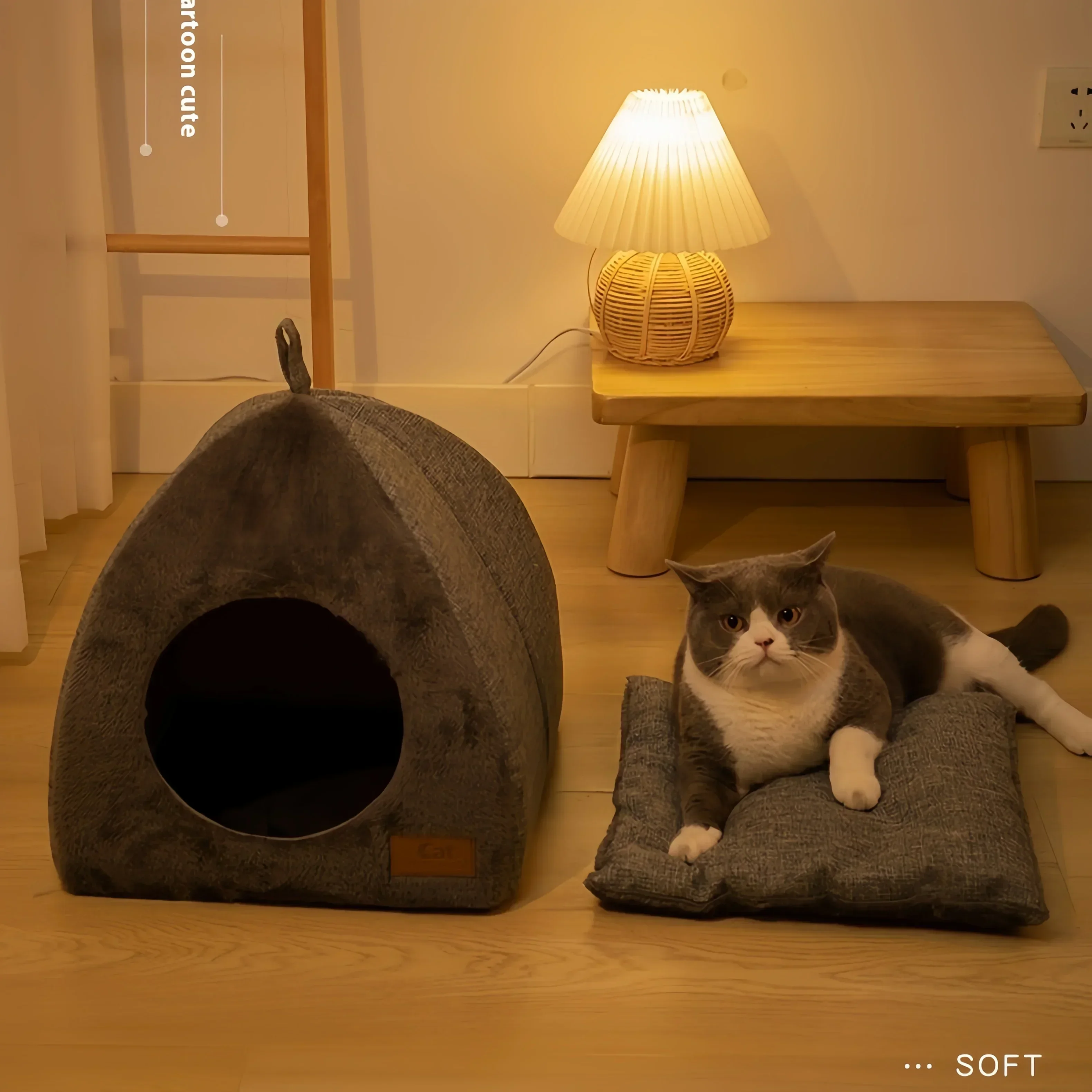 New Triangle Cat Nest Closed Cat House Pet Nest Warm and Thickened Deep Sleep Dog Nest Pet Supplies Closed Cat bed cat tents