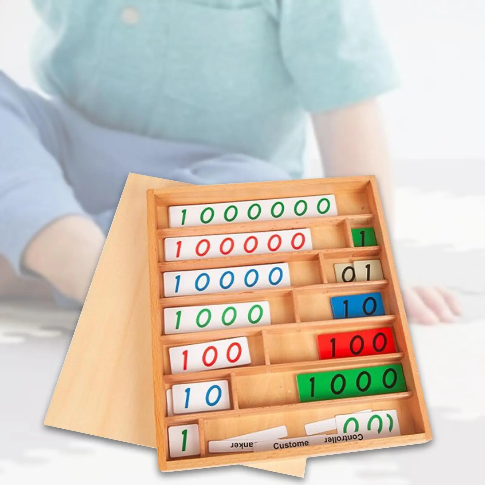 Jeu de banque décimale en bois, jouet éducatif mathématique pour enfants, garçons et filles