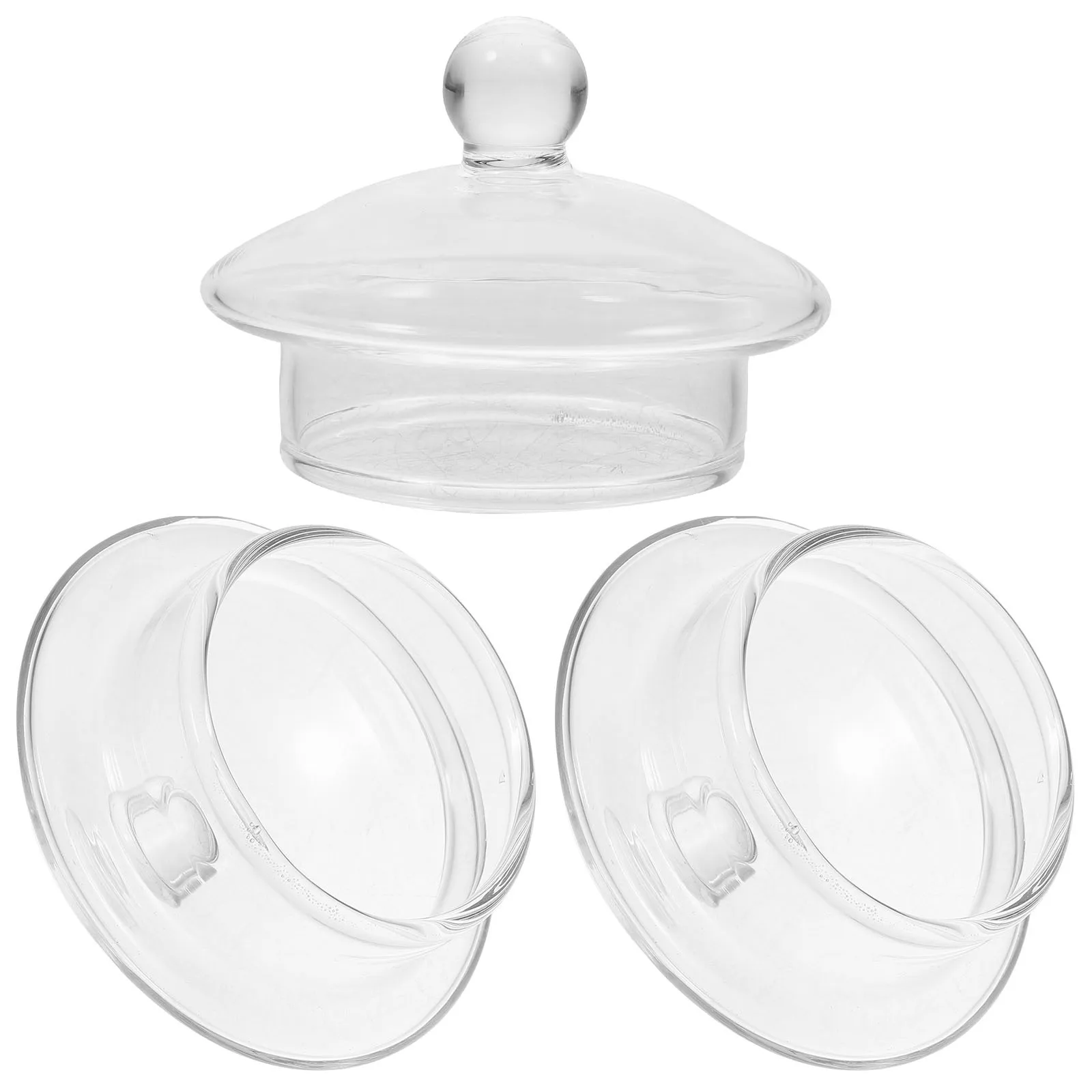 3Pcs Tea Pot Lid Glass Replacement Covers Heat-Resistant Clear Round Transparent Teaware Lids for Kettle Tea Brewing