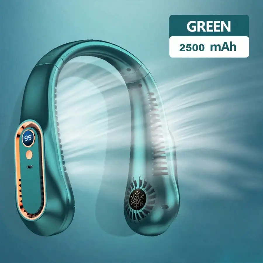 Portable Neck Fan, Bladeless Handheld Neck Fan, Wearable Personal Fan, 3-Speed Adjustable USB Neck Fan, Summer Must-Have For Home, Office, Outdoor, Beach And Travel.