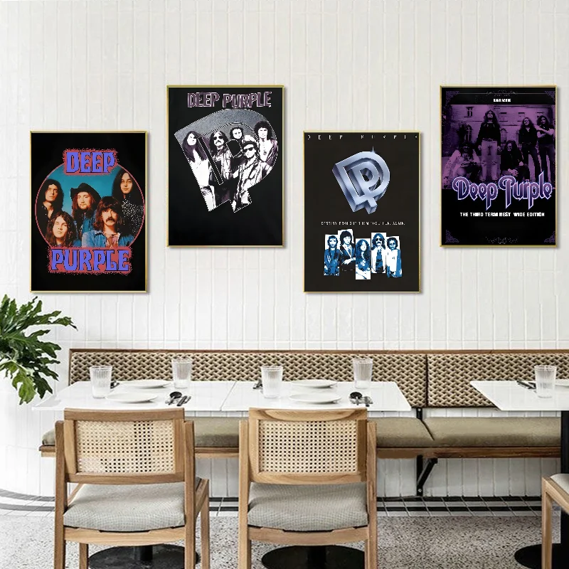 Singer Deep Purple Poster Self-adhesive Art Waterproof Paper Sticker Coffee House Bar Room Wall Decor