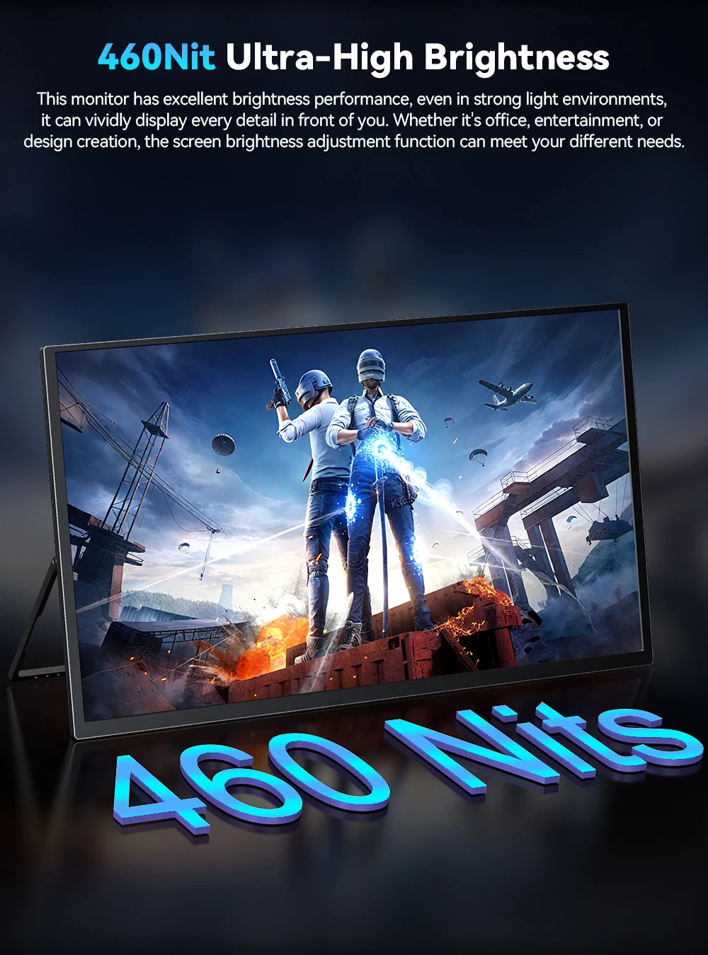 شاشة UPERFECT المحمولة مقاس 24.5 بوصة، شاشة عرض ألعاب 240 هرتز، 1200:1 FreeSync 1MS Fast IPS شاشة كبيرة مدمجة بحامل قابل للتعديل بزاوية 180 درجة / VESA USB-C HDMI لأجهزة الكمبيوتر المحمول والهاتف ووحدة التحكم في الألعا