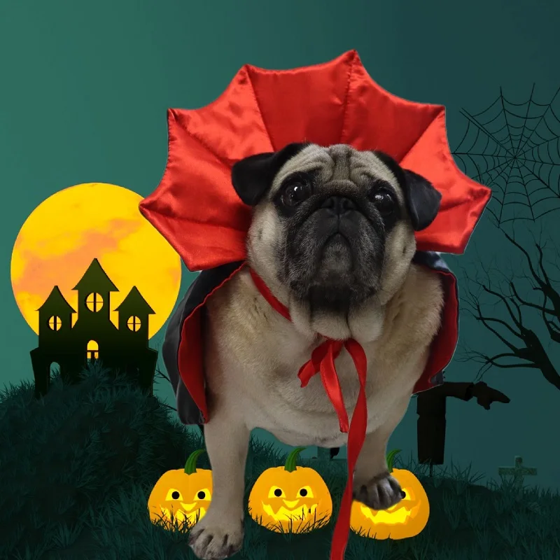 Cute Halloween Pet Costumes Cosplay Vampire Cloak For Small Dog Cat Kitten Puppy Dress Kawaii Pet Clothes Cat Accessoties Gift