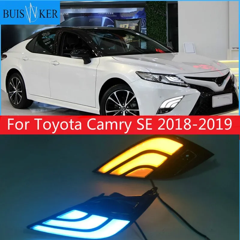 

LED Daytime Running Light Bumper Fog Lamp DRL With Yellow Turn Signal Lamp For Toyota Camry SE 2018 2019