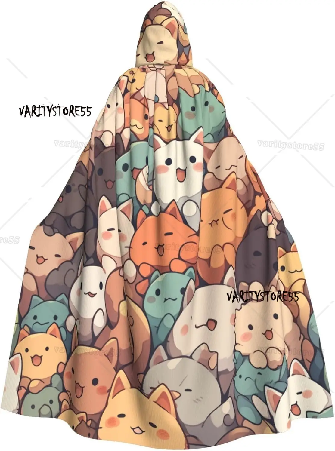 

Плащ с мультяшными животными для взрослых на Хэллоуин и капюшоном, удобная накидка для костюмов, косплей, вечеринки на Хэллоуин, плащ с капюшоном