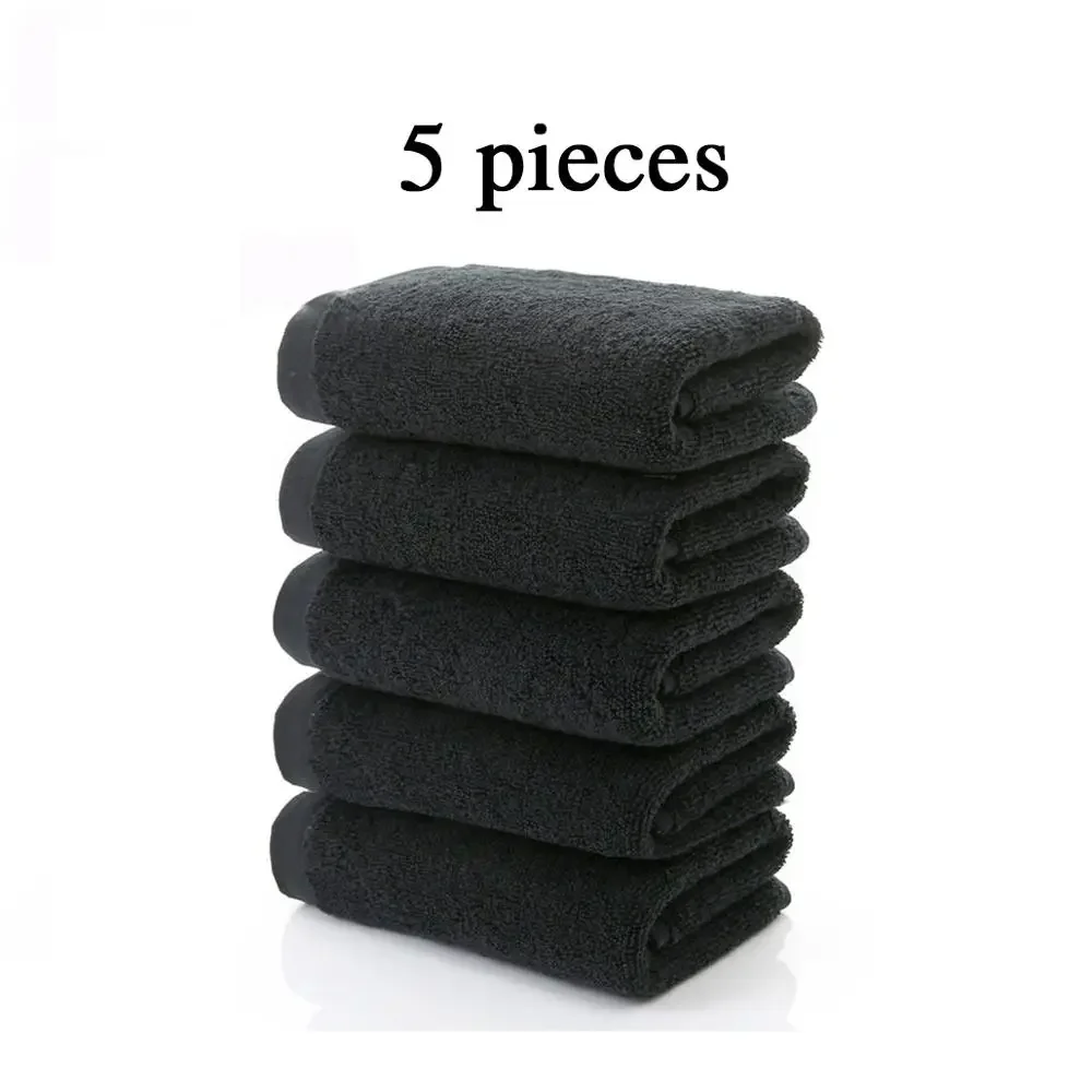 5/4 piece 100% Cotton Black Face Towel No Fading Bath Towels Large Men\'s Beach Towel for Hotel Corporate Gift DropShip Available