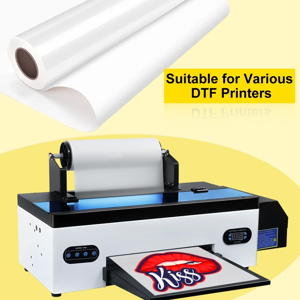 نقل مباشر لفيلم OEMG PET لطابعة DTF، 21/30/33/42/60 سم × 100 متر لفة ورقة متوافقة مع Epson R1390 L1800 XP600 I320
