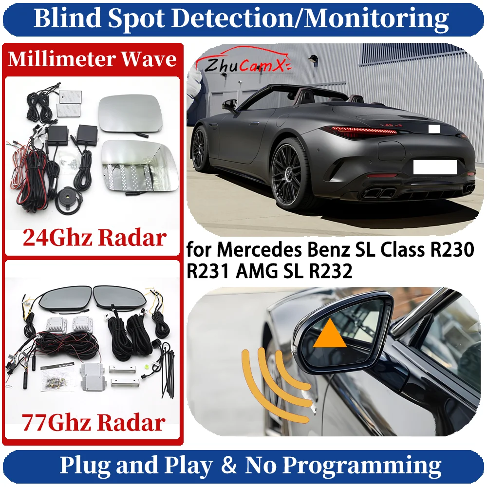 

Blind Spot Monitoring/Detection System for Mercedes Benz SL Class R230 R231 AMG SL R232 Night Driving Side Lane Change Assist