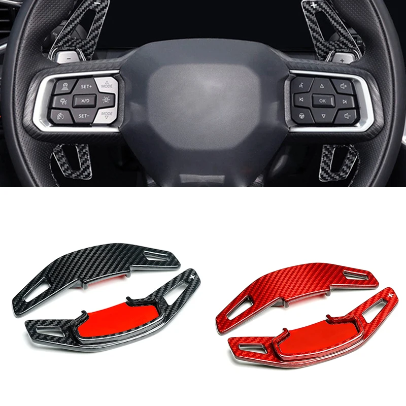

Удлинители подрулевых лепестков из карбона для Ford Mustang 2024-2026 (левый/правый руль), детали для модификации интерьера рулевого колеса
