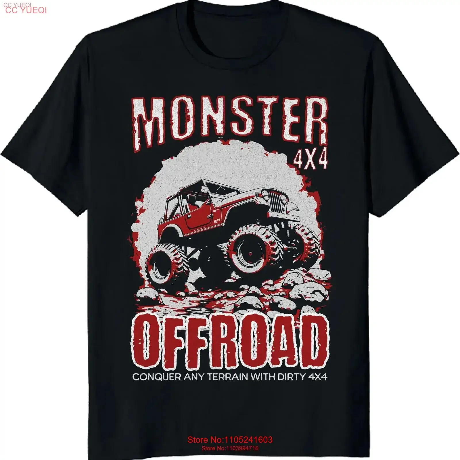 Monster Offroad Adventure T Shirt Outdoor Exploration Cotton Top Nature Lover vintage Washed Breathable Soft streetwear
