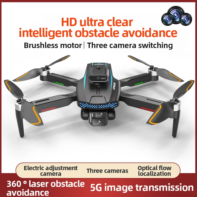 New drone with three cameras, rear camera, obstacle avoidance, aerial photography, optical flow positioning, and four axis remot