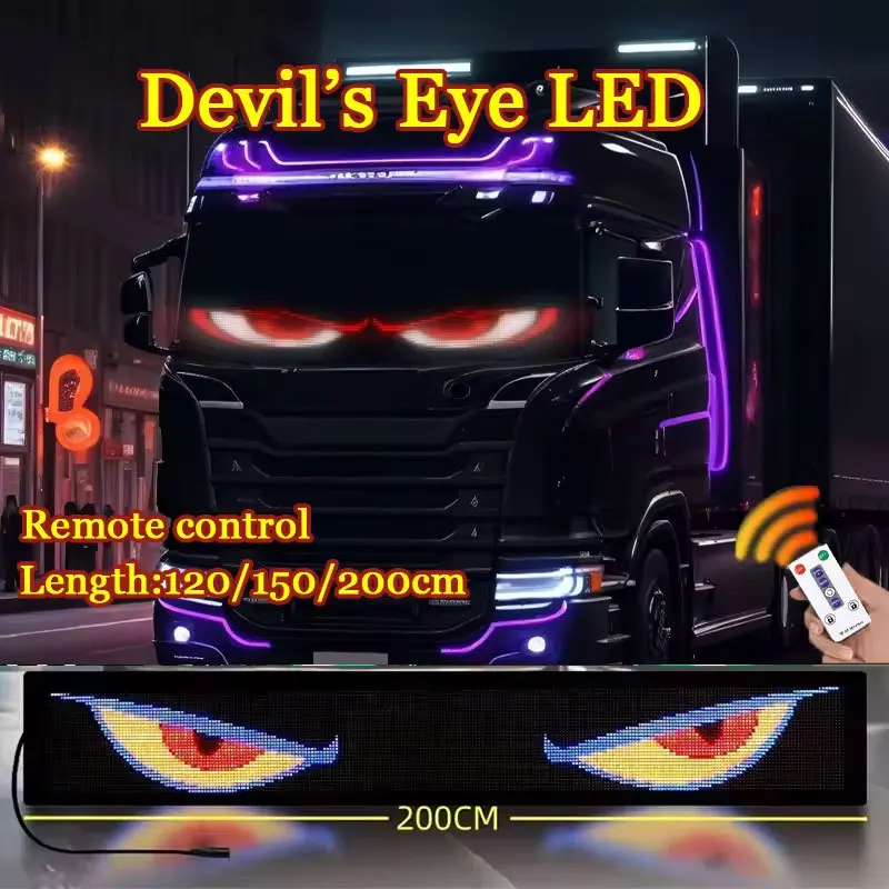 

Truck Devil's Eye LED Sign Remote Control LED Matrix Pixel Panel Scrolling Animation LED Display Light for Car Truck Windshield