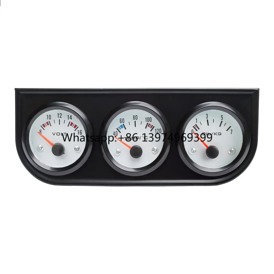 52mm Triple Kit Voltage Water Temp Gauge Temperature Oil Pressure Gauge Sensor 3in1 Car Meter