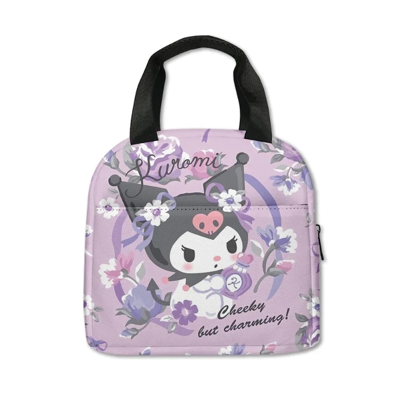 Sanrio New Product Printing Kuromi Large-capacity Picnic Bag Student Portable Ice Bag Children Cute Cartoon Lunch Bag Gift