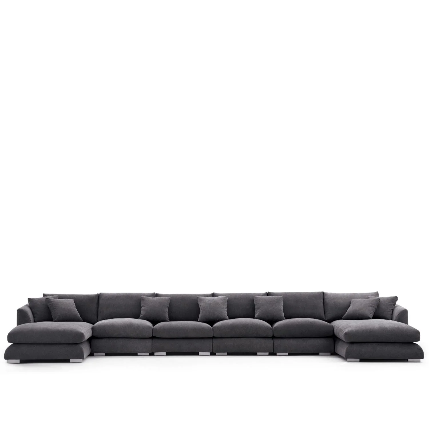 Factory Wholesale U Shape Soft Fabric Furniture Chaise Sofa Couch Modular Corner Sofa Set