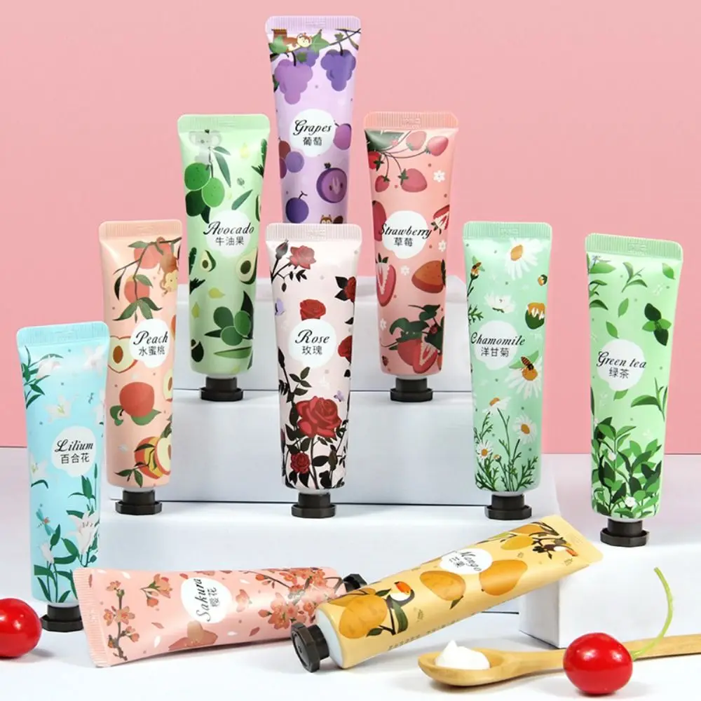 과일 식물 향기 핸드 크림 안티 드라이 빠른 흡수 핸드 로션 기름기가없는 손 수리 모이스춰 라이징 핸드 케어 크림