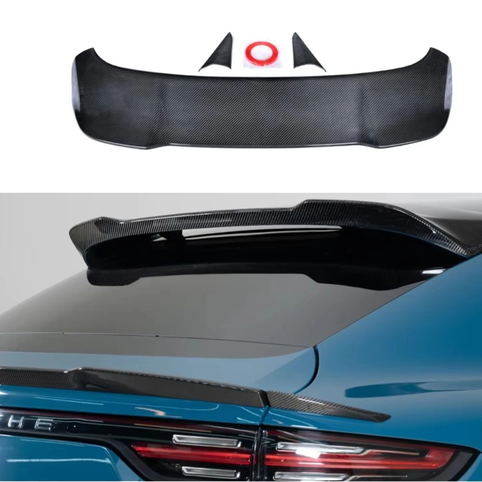 MSY Carbon Fiber Roof Spoiler Three‑Piece Set Dry Carbon Paste‑On Suitable for 18‑UP Cayenne 9Y0 Coupe Spare Part