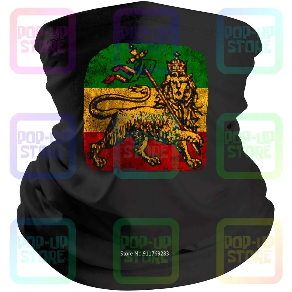 Lion Of Judah Iii Bob Rasta Reggae Marley Jamaica Rastafari Irie Ska Black Bandana Balaclava Scarf Neck Gaiter Mouth Cover