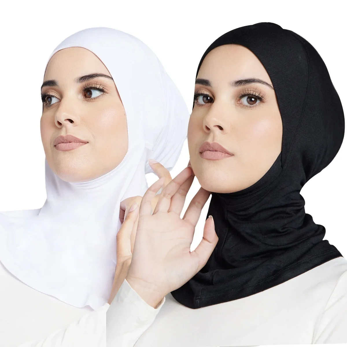 Hijabs Musulmanes de Cobertura Total para Mujer, Gorro Interior de Modal y Algodón Elástico, Pañuelo Interior Liso, Diadema Interior, Turbante para Mujer