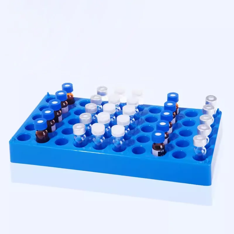 Botellero de inyección para botellas, estante de plástico para líquidos de 50 Pozo, artículo vacío, herramientas de laboratorio, 1 piezas, 1,8 ml, 2ml a 20ml