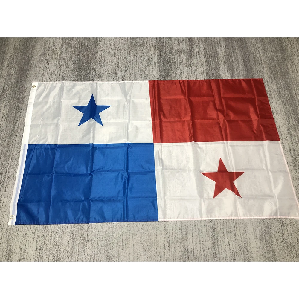 Panama flag 90*150cm 3x5fts double penetration polyester hangingbanner Panama flag for home decoration banner