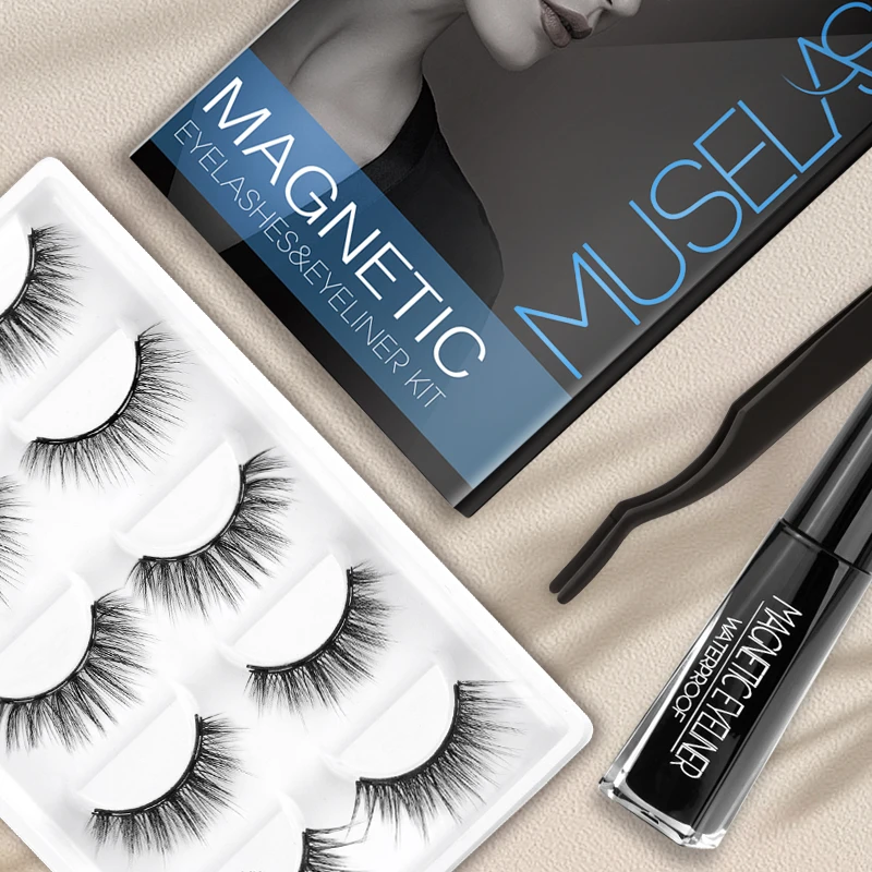 MUSELASE magnetyczne rzęsy Eyeliner zestaw pincet sztuczne rzęsy na magnesach Dropshipping магнитные ресницы ресницы на магнитах