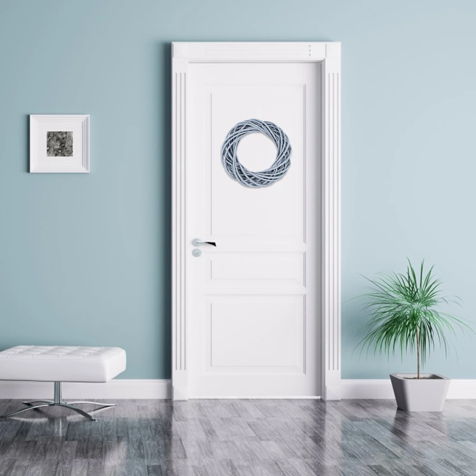 

1Pcs Natural Willow Rattan Wreath Gray Handmade Rattan Ring DIY Garland for Christmas Home Door Hanging Festival Decor