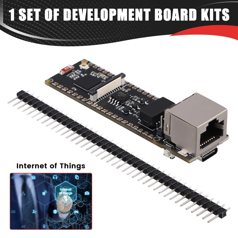 Плата разработки Ethernet ESP32-S3 Плата разработки Ethernet Cam ETH с поддержкой связи Wi-Fi, Bluetooth и Ethernet для