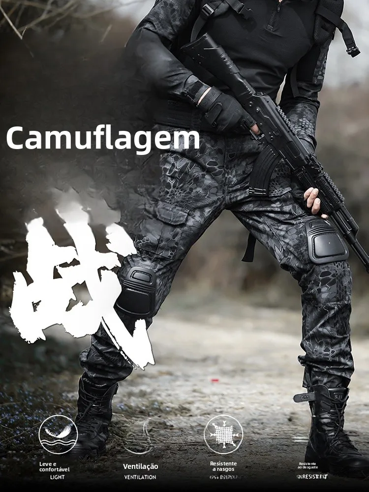 tactical-camouflage-outdoor-workwear-pants-men's-slim-fit-wear-resistant-breathable-spring-autumn-seasonal-military-fan-gear