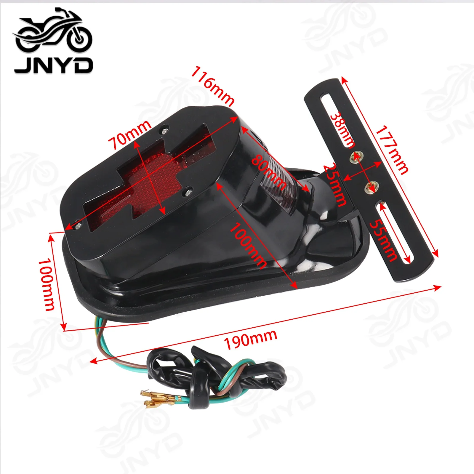 JNYD Motorcycle Rear Tail Light License Plate Brake for Harley Honda Bobber Chopper Yamaha Taillights Custom Touring Accessories
