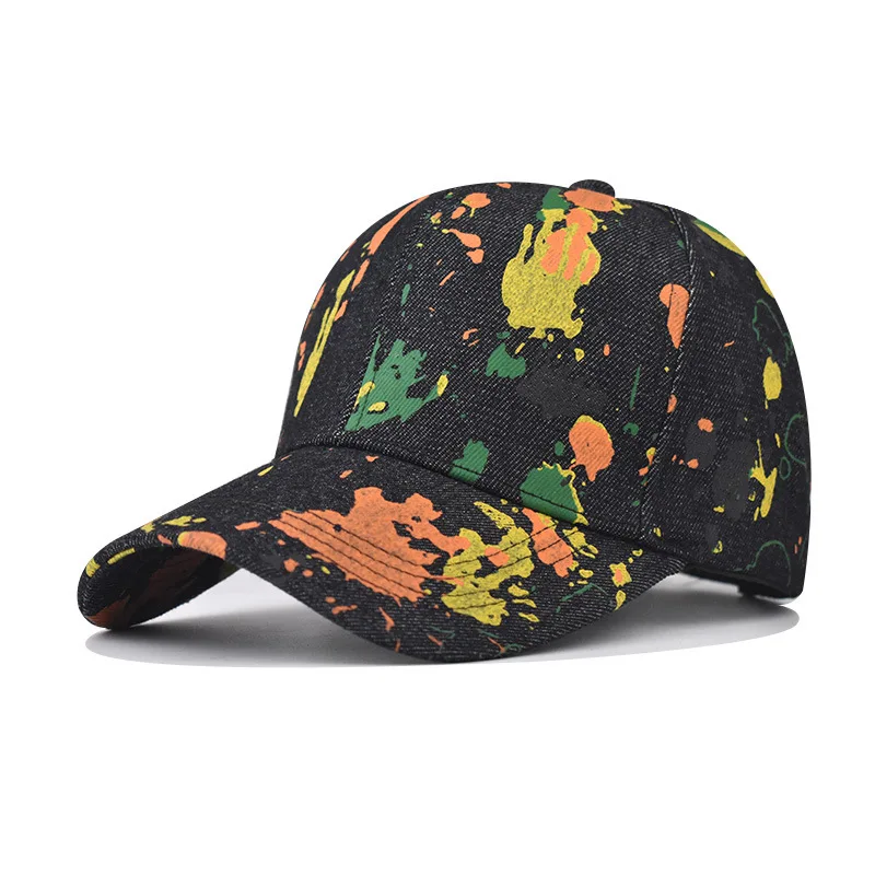 

New Trendy Personalized Baseball For Men And Women Gradient Color Graffiti Distressed Dad Hat