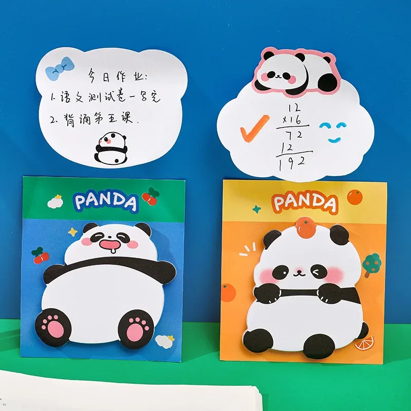 Cartoon Panda Cute Girl Heart Message Note Paper Student Good-looking