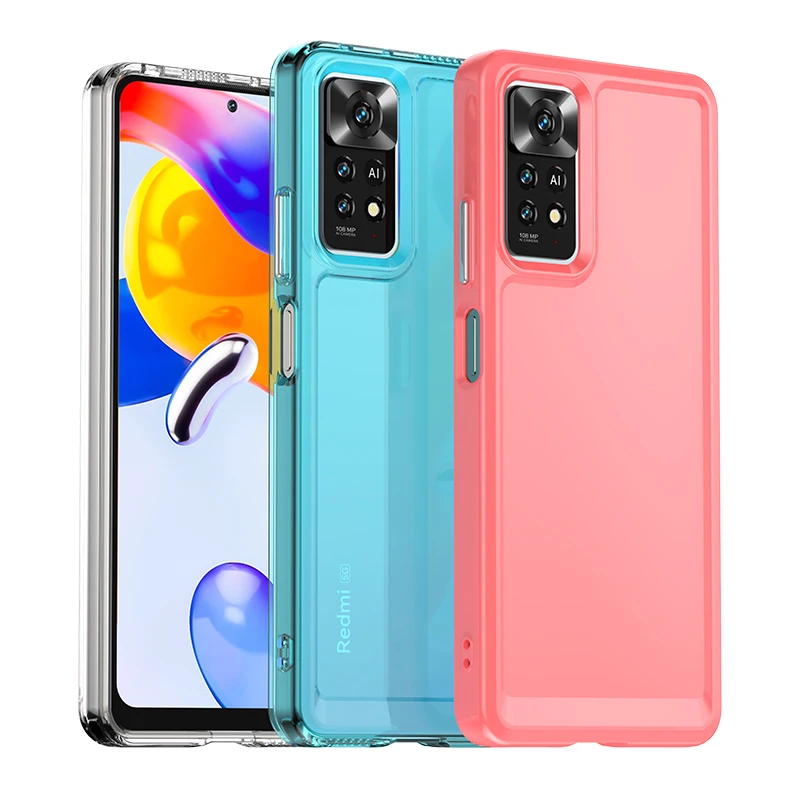 Clear Case For Redmi Note 12 4G Cover For Redmi Note 12 Pro Funda Coque Candy Color Soft Flexible TPU Back Case Redmi Note 12 4G