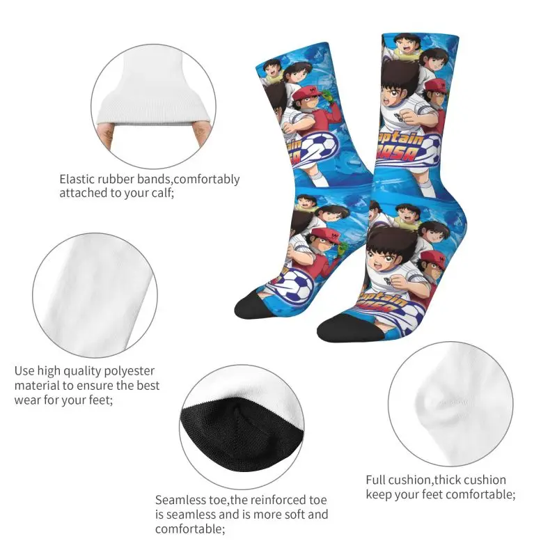 Harajuku Japan Football Manga Captain Tsubasa Socks Women Men Warm 3D Printing Sports Basketball Socks