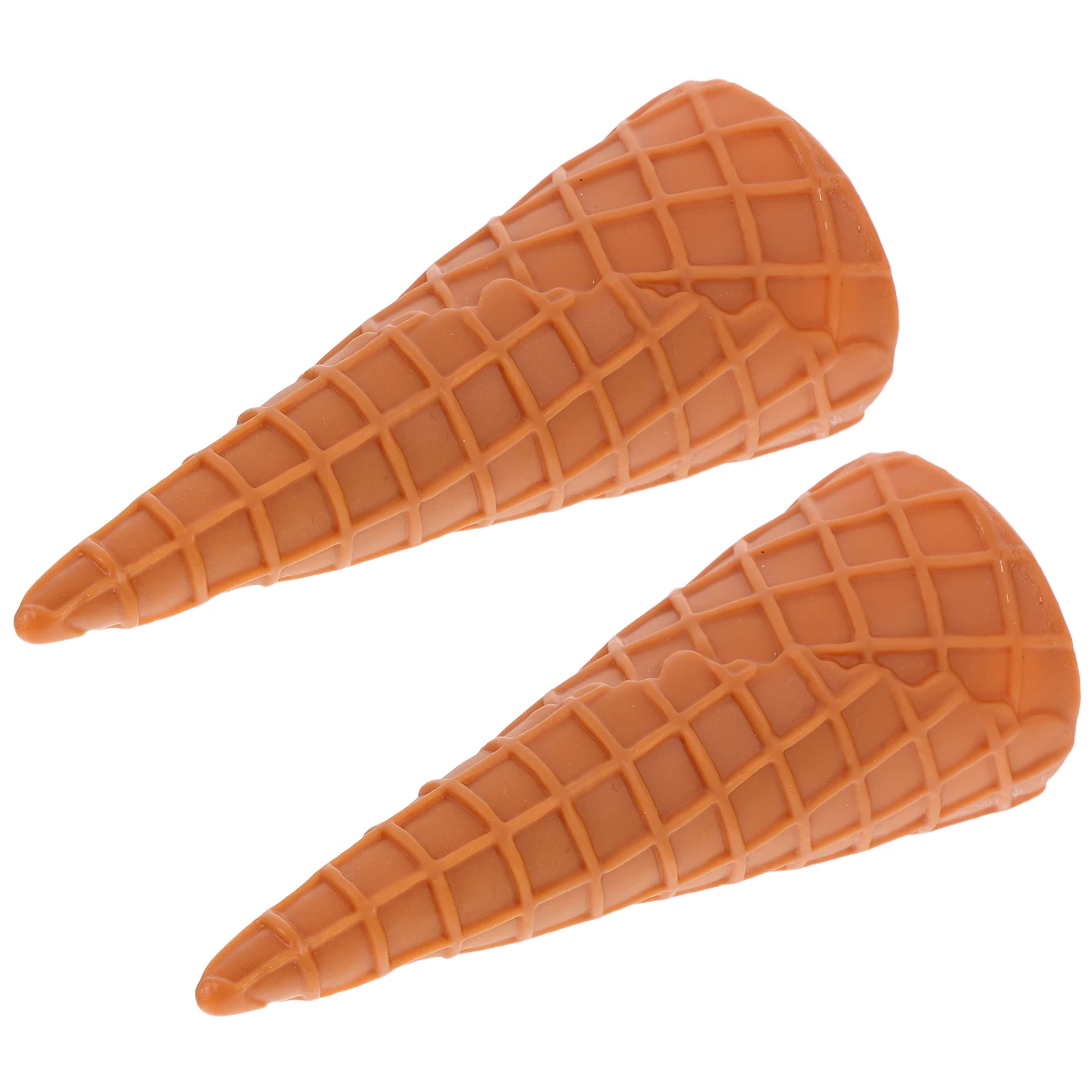 

2pc Realistic Simulation Mini Ice Cream Cone Pretend Play Food Decorative Props For Party Wedding