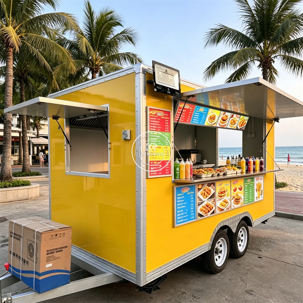 

Mobile Ice Cream Truck Hot Dog Snack Trailer Smoothie Cart Customized Food Trailer Hot Dog Food Truck Fully Equipped