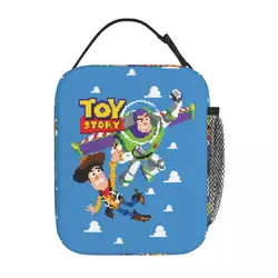 Toy Story 8Bit Woody And Buzz borsa da pranzo isolata contenitore termico per il pranzo Tote portatile Lunch Box per uomo donna ufficio viaggi